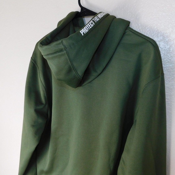 Under Armour Sweatshirt Adult S Hoodie Olive Green USA Protect This House Logo - Picture 7 of 7